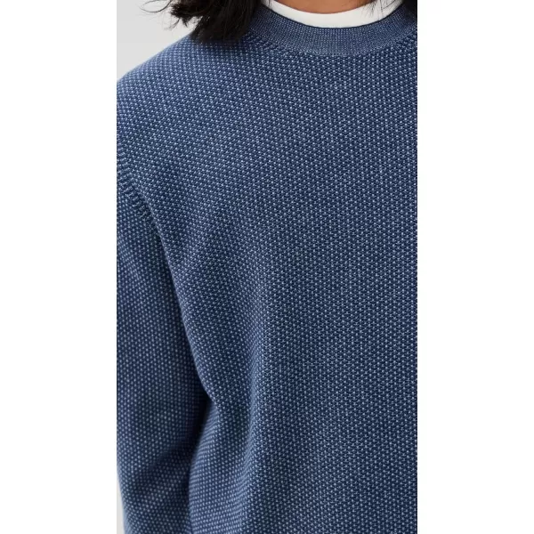 Vince Mens Geo Jacquard Crew SweaterBeluga BlueBlue Hour