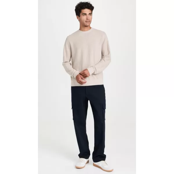 Vince Mens Geo Jacquard Crew SweaterBritish KhakiClassic Cream