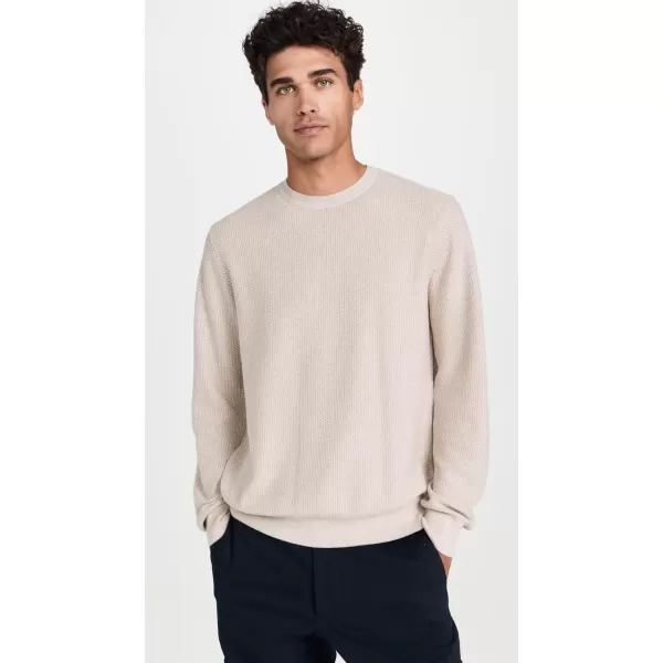 Vince Mens Geo Jacquard Crew SweaterBritish KhakiClassic Cream