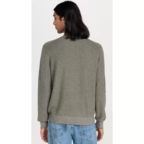 Vince Mens Geo Jacquard Crew SweaterSurplus OliveH Grey