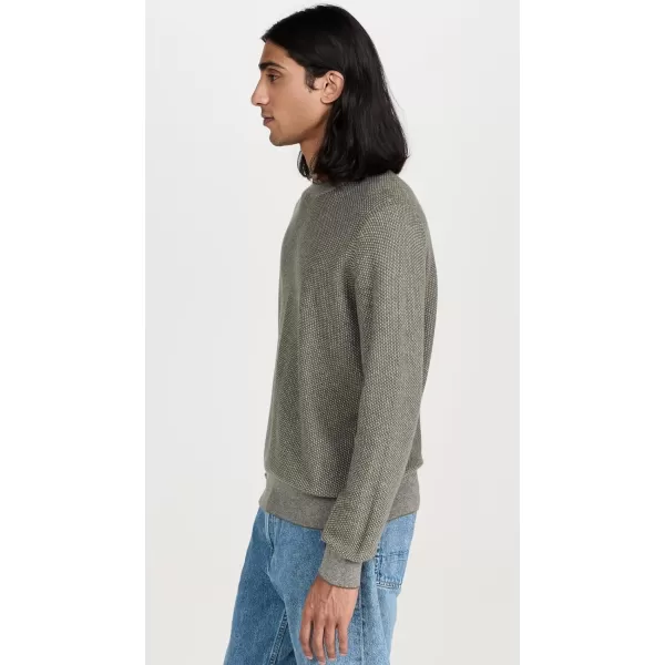 Vince Mens Geo Jacquard Crew SweaterSurplus OliveH Grey