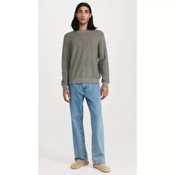 Vince Mens Geo Jacquard Crew SweaterSurplus OliveH Grey