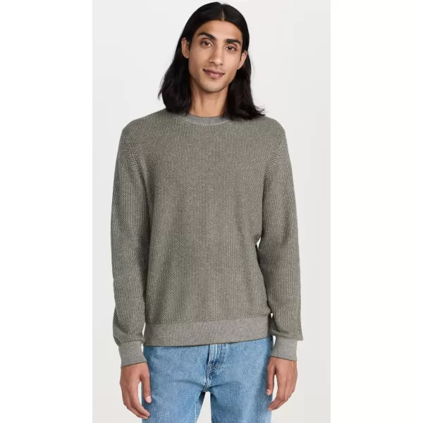 Vince Mens Geo Jacquard Crew SweaterSurplus OliveH Grey