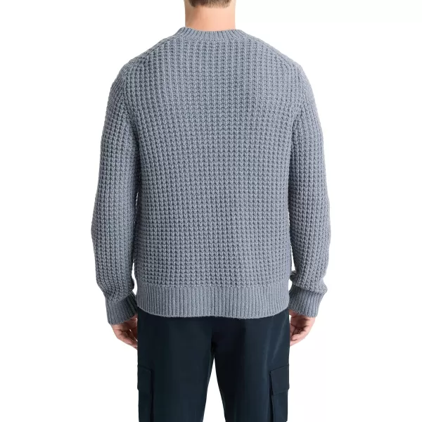 Vince Mens Macro Waffle LS Crew Evening Mist Large