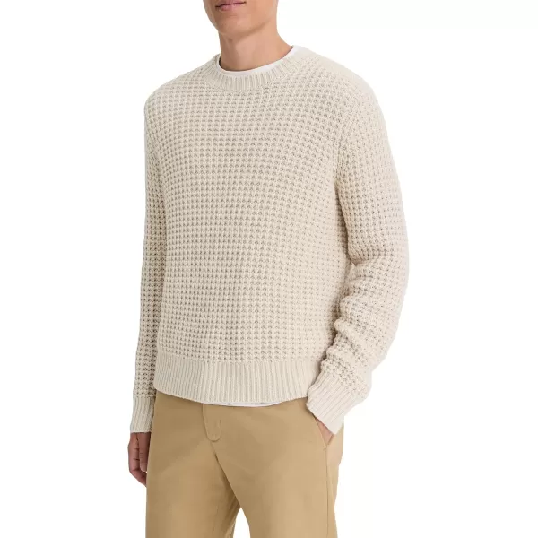 Vince Mens Macro Waffle LS Crew Pebble White Large