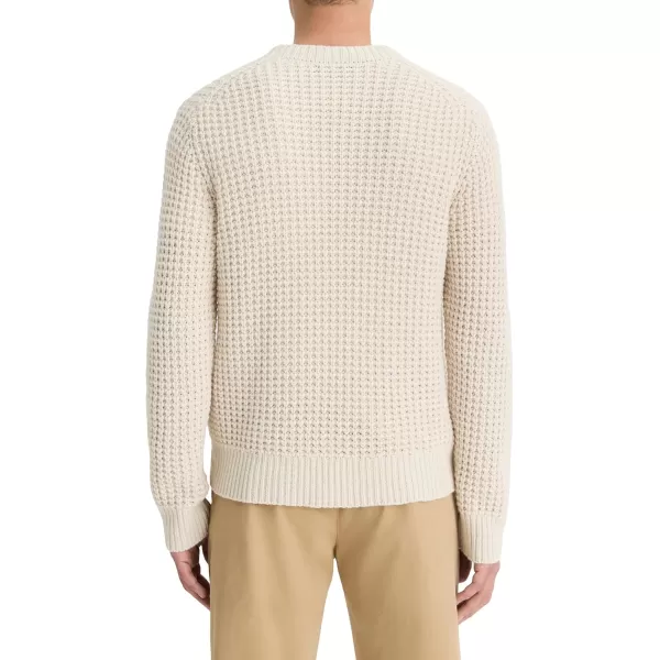 Vince Mens Macro Waffle LS Crew Pebble White Large