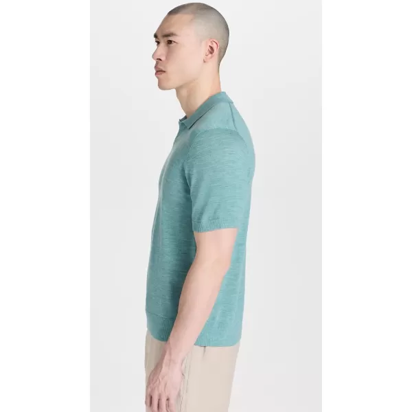 Vince Mens Merino Johnny Collar ShirtH Mineral