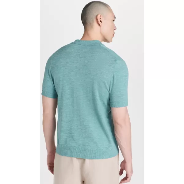 Vince Mens Merino Johnny Collar ShirtH Mineral