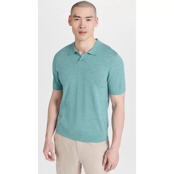 Vince Mens Merino Johnny Collar ShirtH Mineral