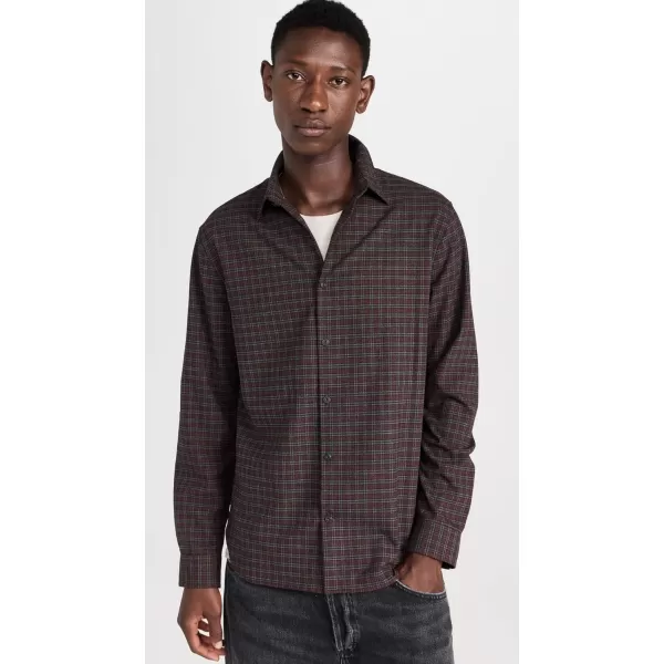 Vince Mens New Castle Plaid ShirtPinot VinoH Charcoal