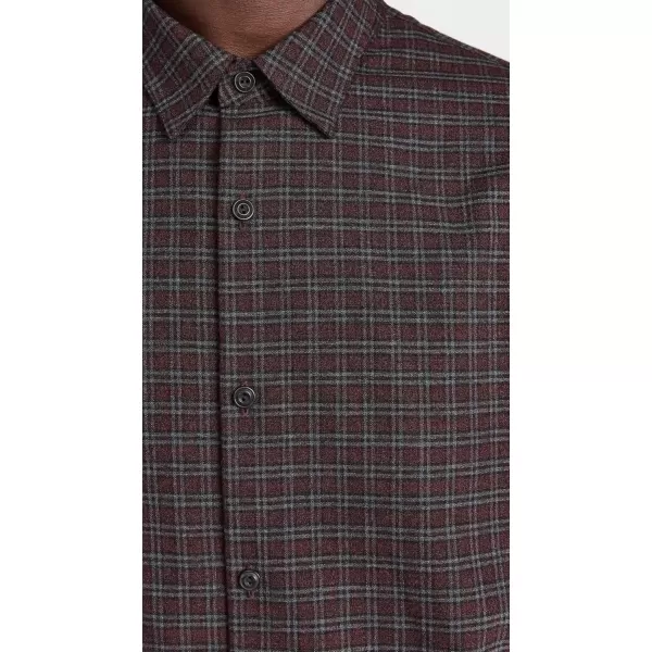 Vince Mens New Castle Plaid ShirtPinot VinoH Charcoal