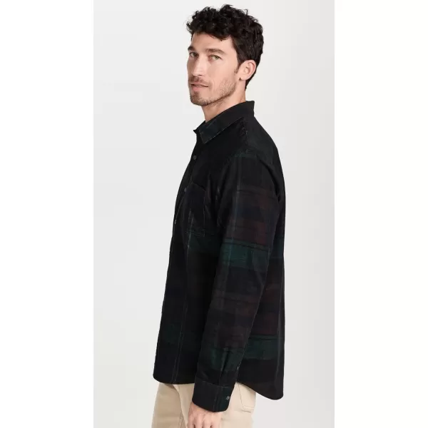 Vince Mens Sierra Corduroy Plaid ShirtSurplus OliveIvy Sky