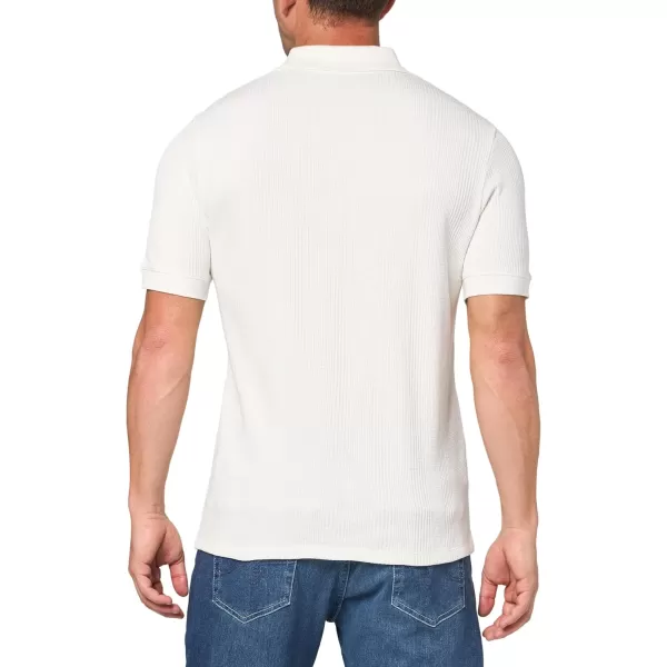 Vince Mens Varigated Texture Short Sleeve PoloOffwhite