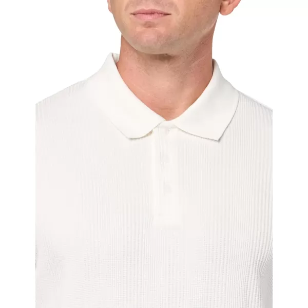 Vince Mens Varigated Texture Short Sleeve PoloOffwhite