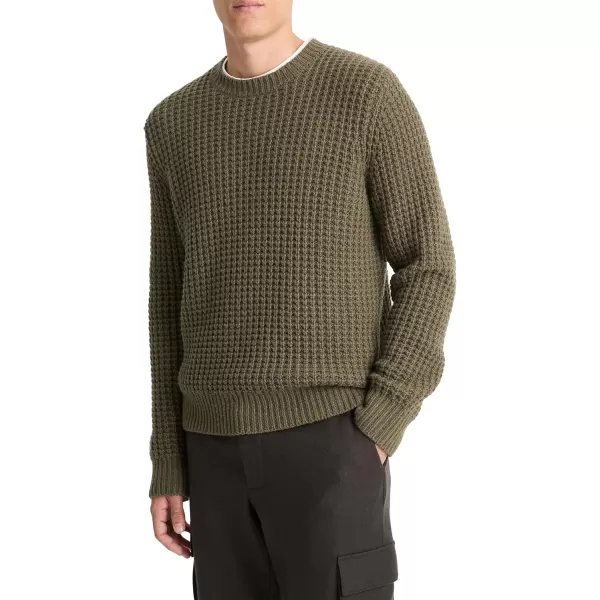 Vince mens Macro Waffle LS CrewSurplus Olive