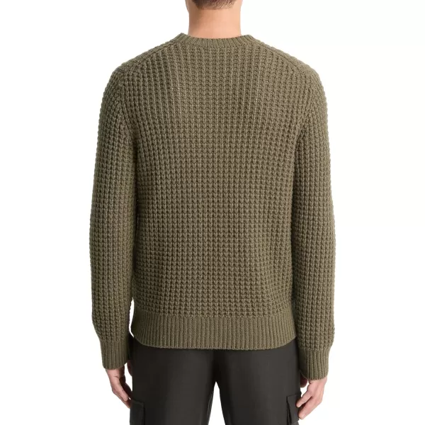 Vince mens Macro Waffle LS CrewSurplus Olive