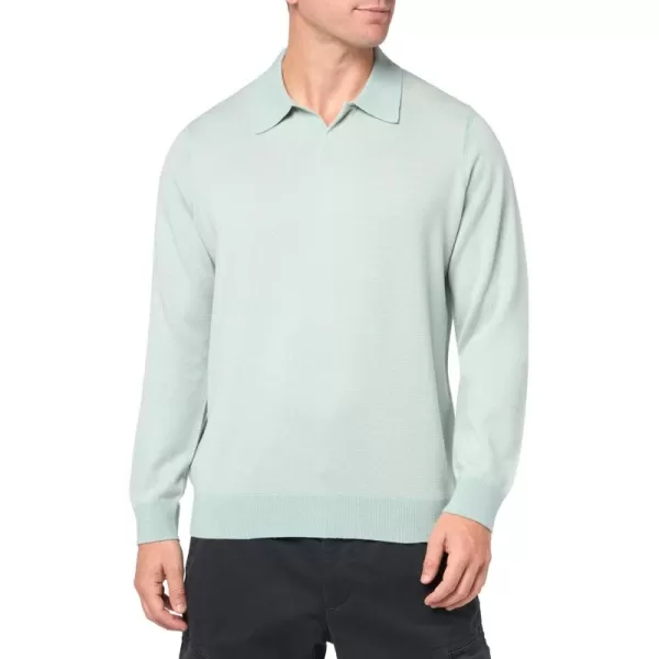 Vince Mens Birdseye Johnny Collar PoloSeafoam GreenStone Beach