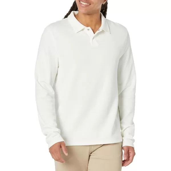 Vince Mens Dbl Knit Pique LS PoloOffwhite