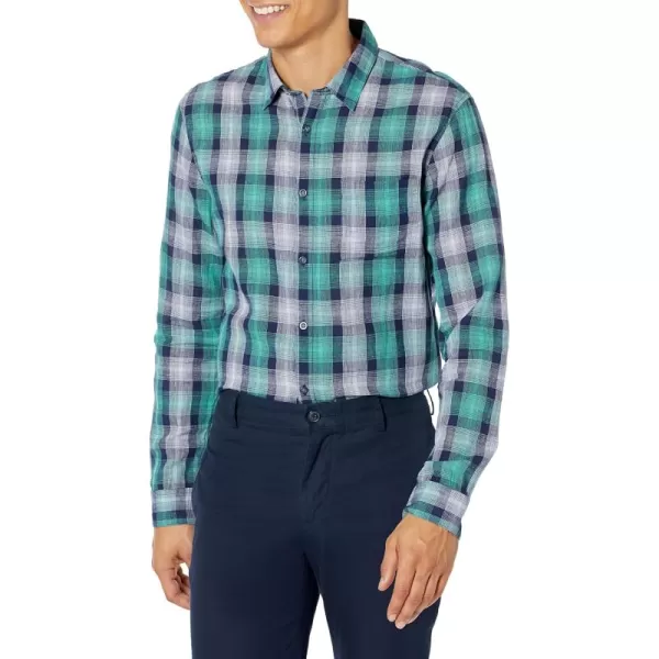 Vince Mens Del Mar Plaid LSRoyal BlueMalibu Water