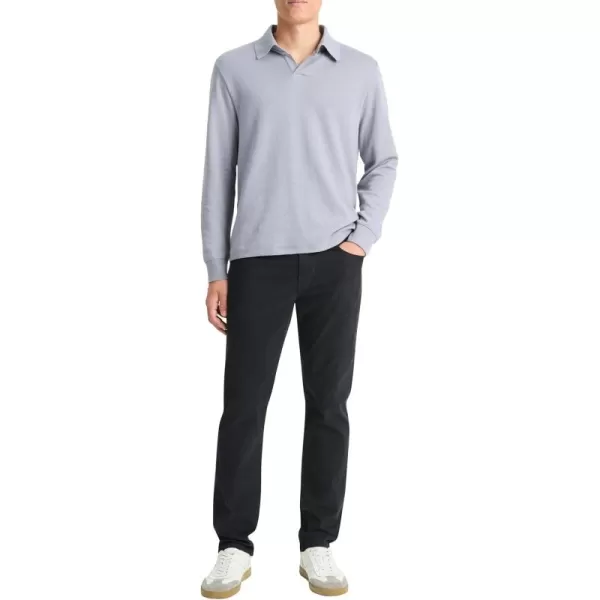 Vince Mens Double Face LS PoloBlue SpruceLt Grey