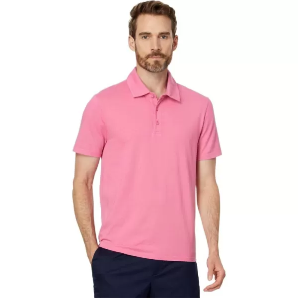 Vince Mens Garment Dye Short Sleeve PoloWashed Pink Blaze