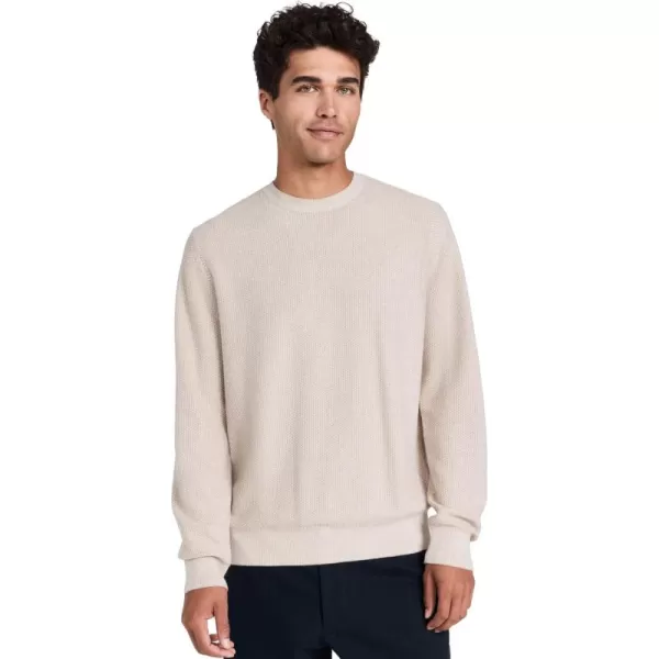 Vince Mens Geo Jacquard Crew SweaterBritish KhakiClassic Cream