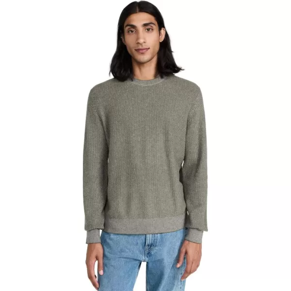 Vince Mens Geo Jacquard Crew SweaterSurplus OliveH Grey