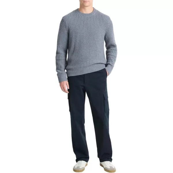 Vince Mens Macro Waffle LS Crew Evening Mist Large