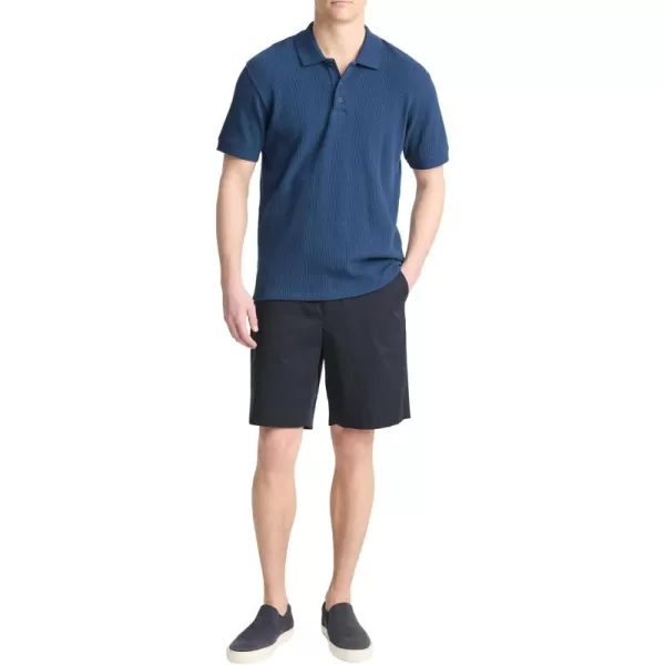 Vince Mens Varigated Texture Short Sleeve PoloMidnight Sky