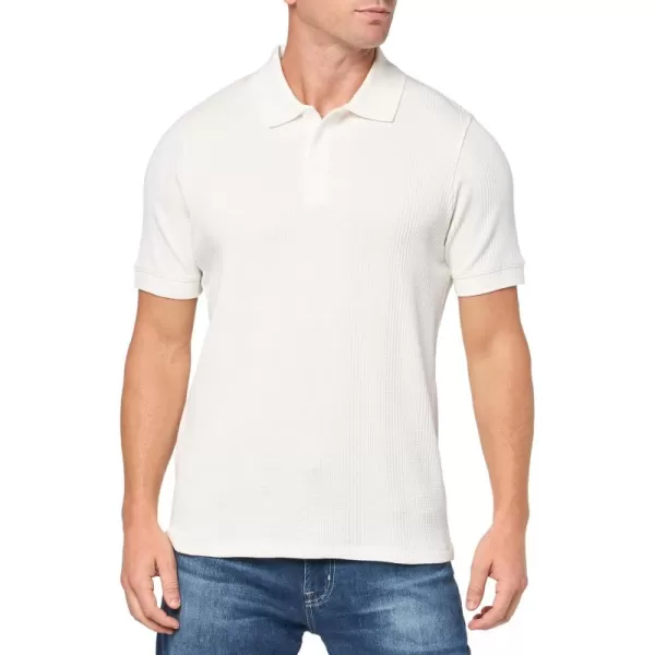 Vince Mens Varigated Texture Short Sleeve PoloOffwhite