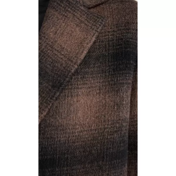 imageVince Womens Shadow Plaid Car CoatDeep Walnut