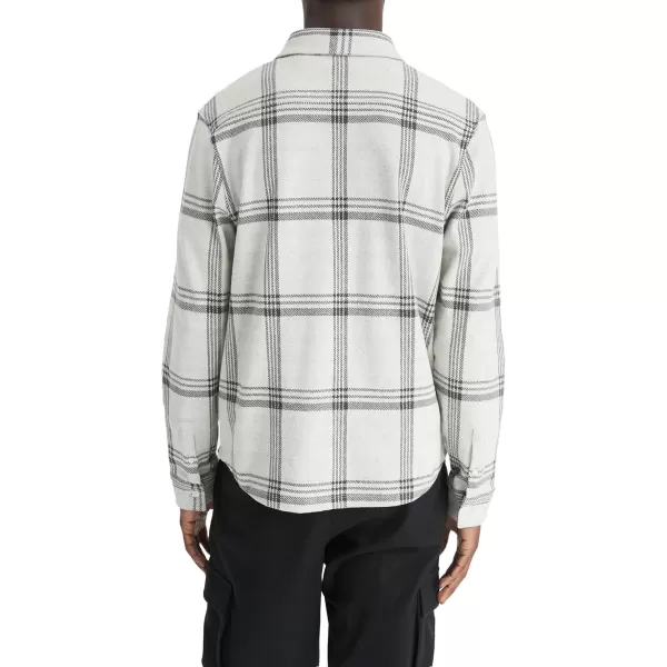 imageVince mens Plaid Knit Shirt JktLt H Grey Combo