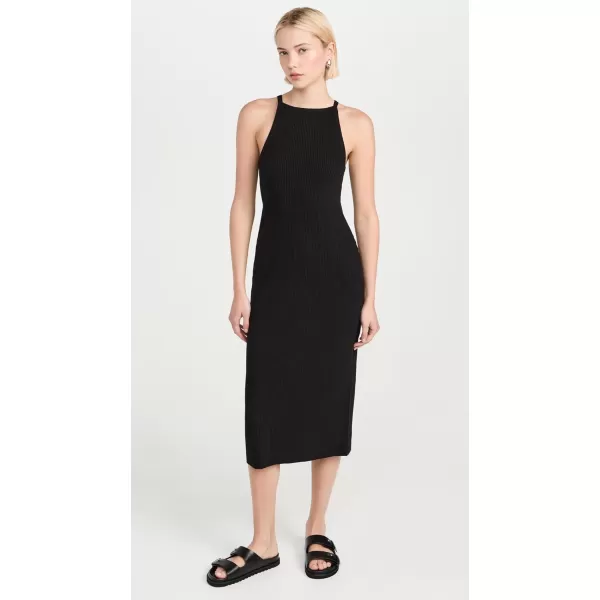 imageVince Womens Rib High Neck Tank DressBlack