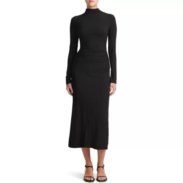 imageVince Womens LS Turtle Nk Rouched DressBlack