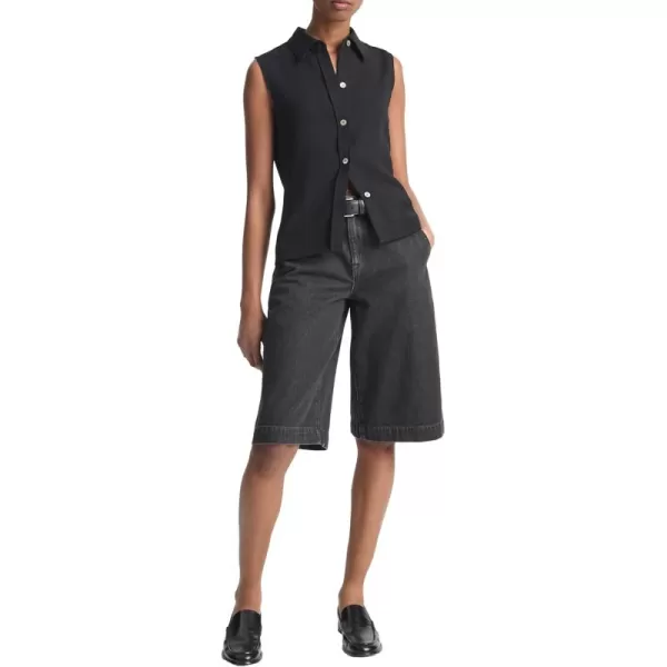 imageVince Womens Sleevelss Button DownBlack