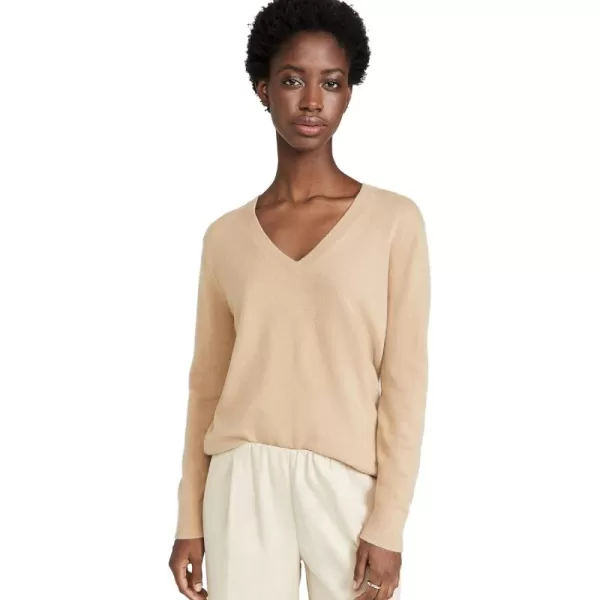 imageVince Womens Weekend V Neck Cashmere SweaterCamel