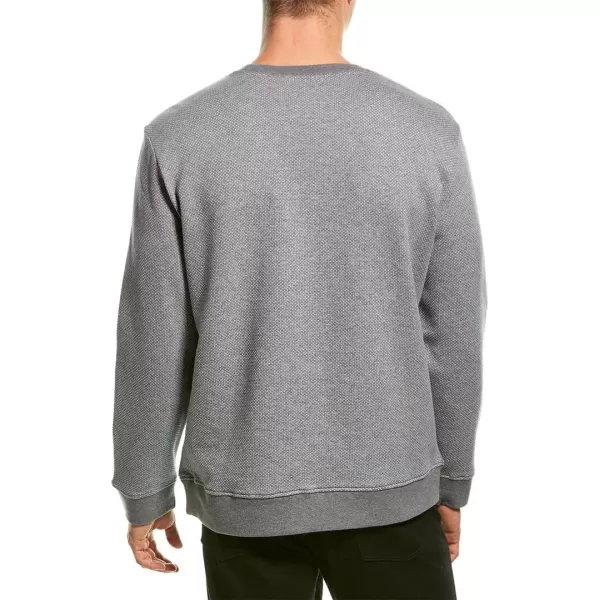 imageVince Mens Birdseye Double Knit Long Sleeve CrewHeather GreyHeather White