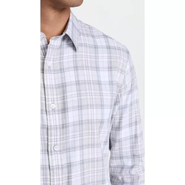 imageVince Mens Boulevard Plaid Long Sleeve ShirtLight Heather Grey