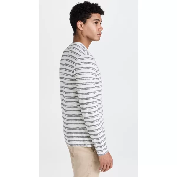 imageVince Mens Chevron Stripe Long Sleeve CrewOff WhiteCoastal