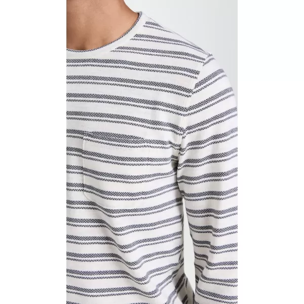 imageVince Mens Chevron Stripe Long Sleeve CrewOff WhiteCoastal