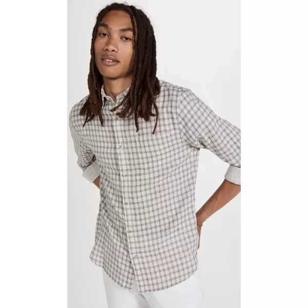 imageVince Mens Desert Side Plaid Double Face ShirtH White