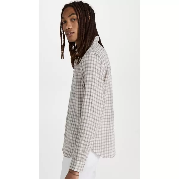 imageVince Mens Desert Side Plaid Double Face ShirtH White