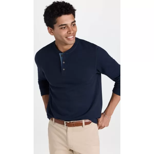 imageVince Mens Double Knit HenleyCoastalSmoke Blue