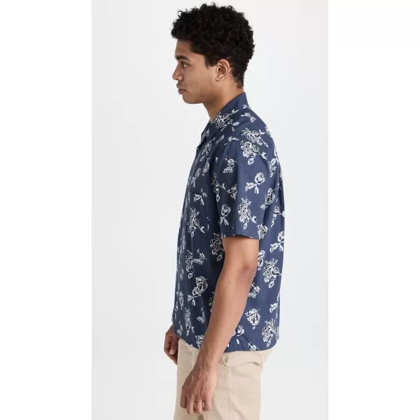 imageVince Mens Ikat Floral Print Cabana Short Sleeve ShirtHematite