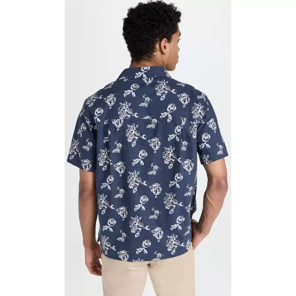 imageVince Mens Ikat Floral Print Cabana Short Sleeve ShirtHematite