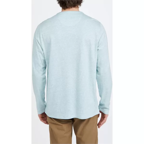 imageVince Mens Linen Textured LS HenleyH Shasta Blue