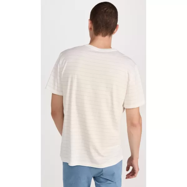 imageVince Mens Mini Jacquard Stripe SS CrewOff WhiteNew Camel