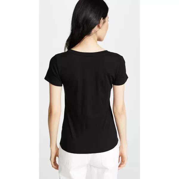 imageVince Womens Essential V Neck TeeBlack