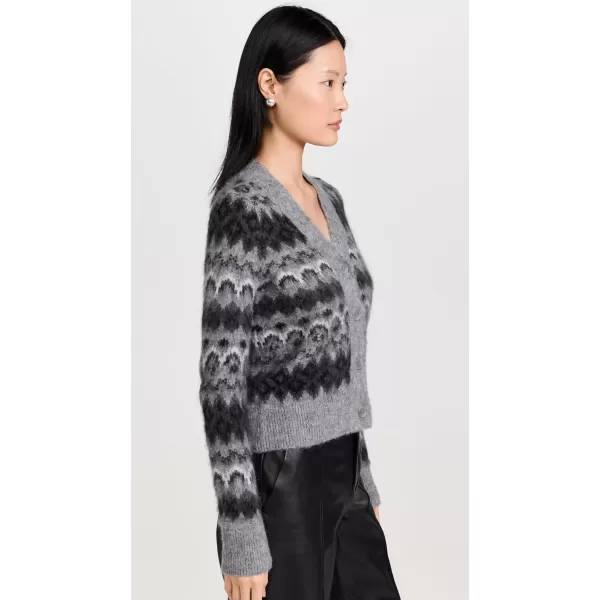 imageVince Womens Fair Isle CardiganH Grey Combo