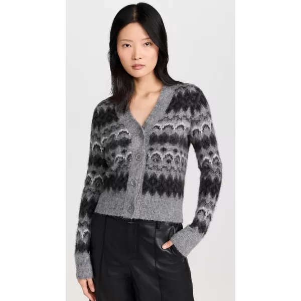 imageVince Womens Fair Isle CardiganH Grey Combo